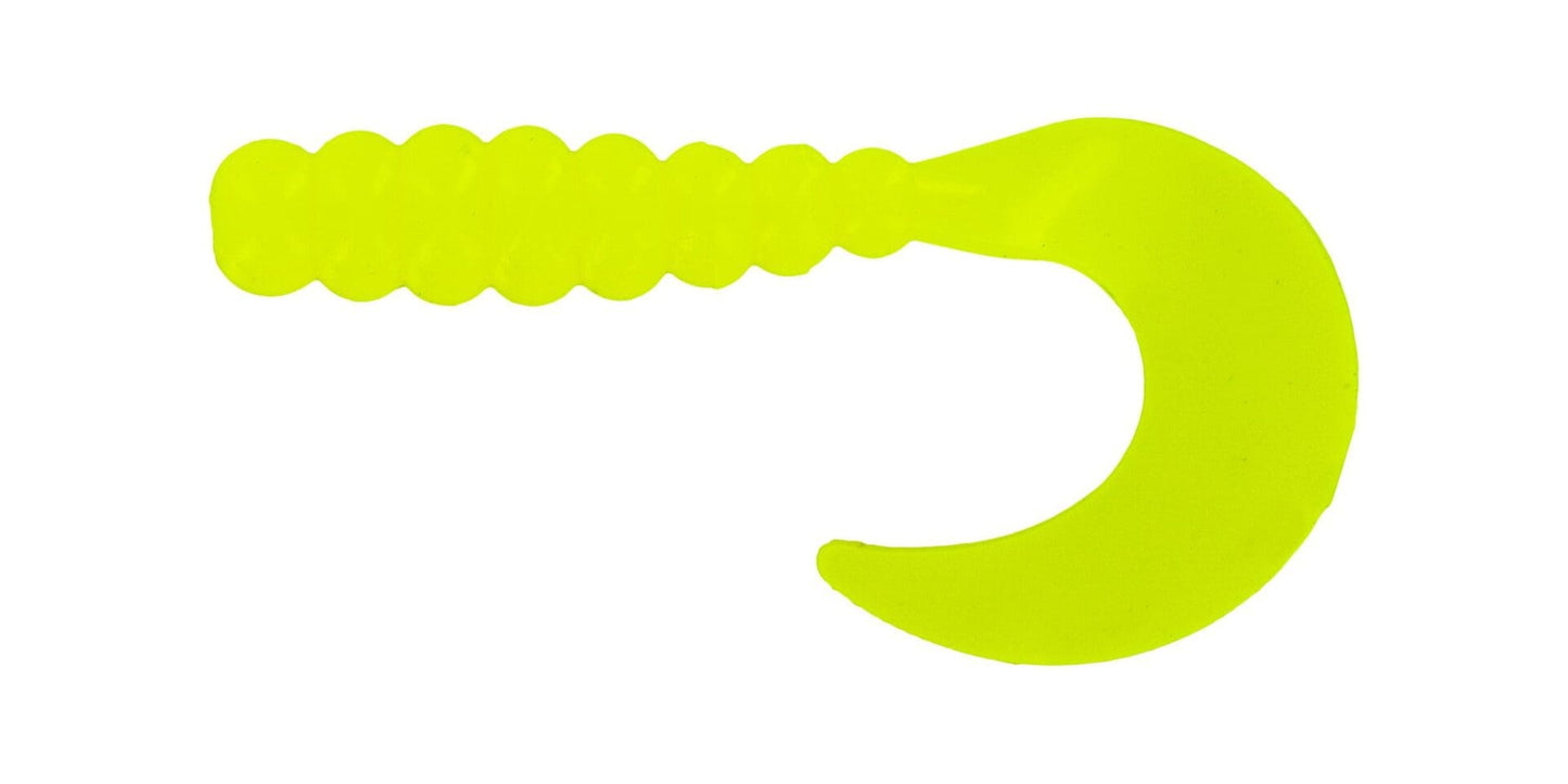 Big Bite Baits 2" Fat Grub Opaque Chartreuse Glow 6 Bags of 10