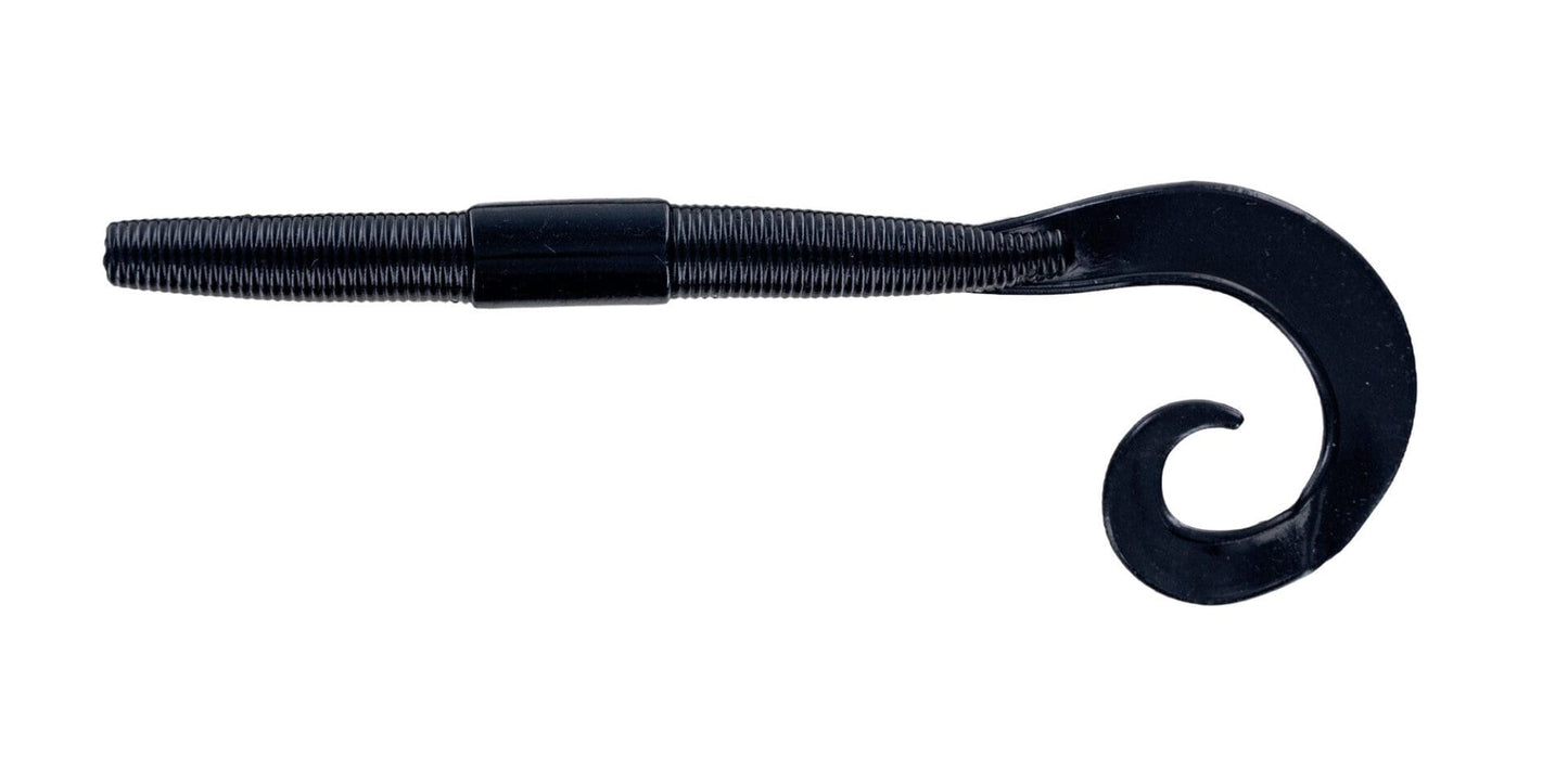 Big Bite 10" K Tail Worm Black 8 Pack