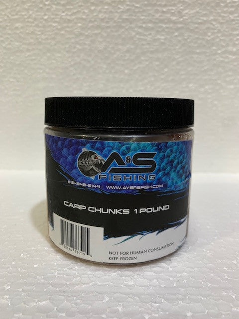 A&S Carp Chunks 1 Pound Shatterproof Jar / 8 or 12 Count Case with Expedited Shipping