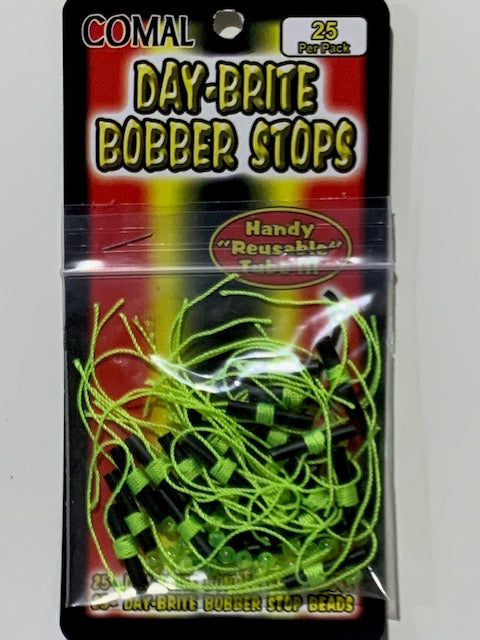 Comal Day-Brite Bobber Stops 25 Pack Chartreuse
