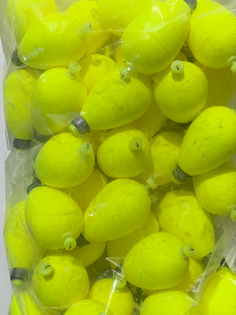 Comal 2.25" Pear Snap Weighted Float 50pk WPS225Y