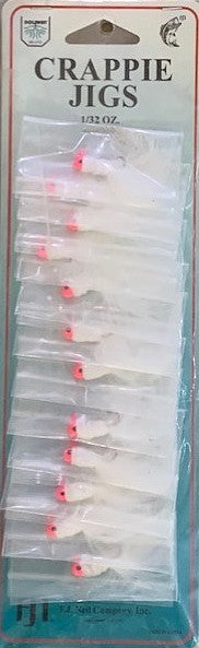 FJ Neil Crappie Jigs 1/32 Card of 12 Pink/White/White 180-PWW