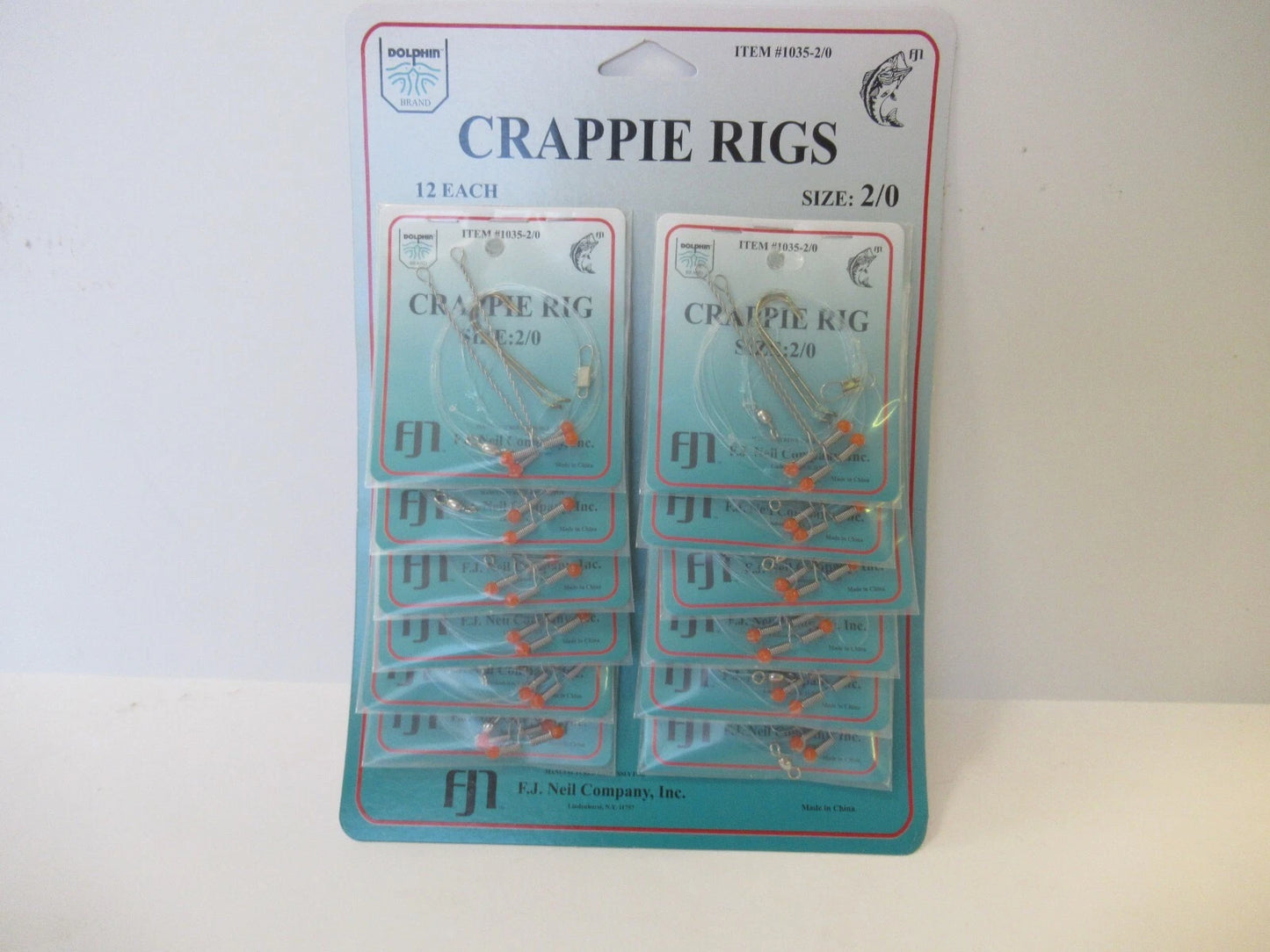 FJ Neil Crappie Rigs Size 1 12 Count Card