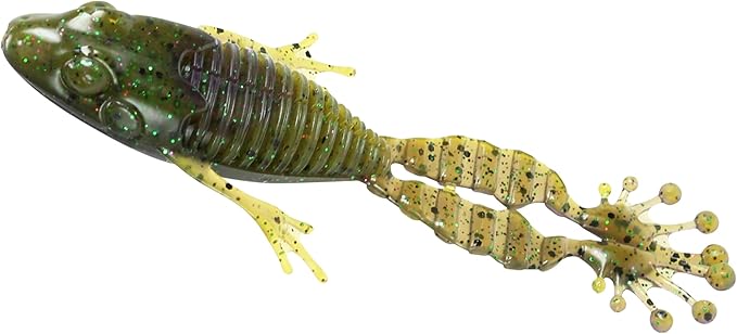 Fishlab Flippin Frog 4 1/2" June Bug/Green Pumpkin Pack of 6