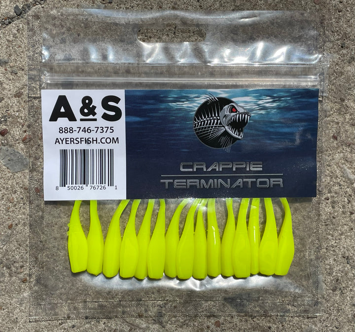 A&S Crappie Terminator "Highlighter" Soft Baits