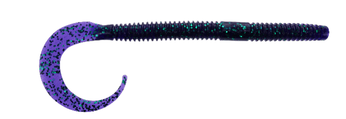 Yamamoto 10" Ichi Worm Floater Pack of 6 Purple W/Emerald Flake