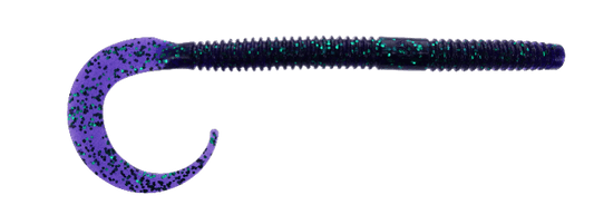 Yamamoto 10" Ichi Worm Floater Pack of 6 Purple W/Emerald Flake
