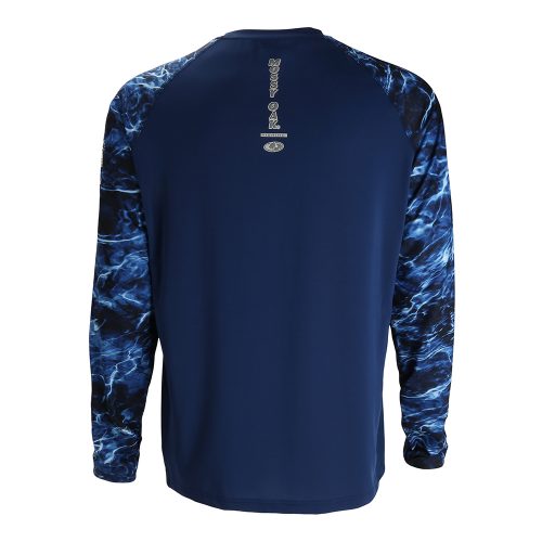 Mossy Oak Elements Long Sleeve Performance Fishing Shirt-Estate Blue/Marlin