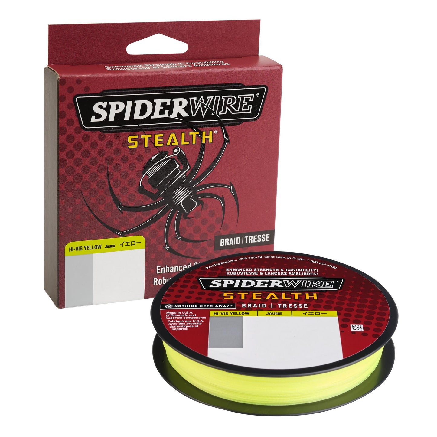 SpiderWire Stealth Fishing Braid Hi-Vis Yellow 8lb 125yds