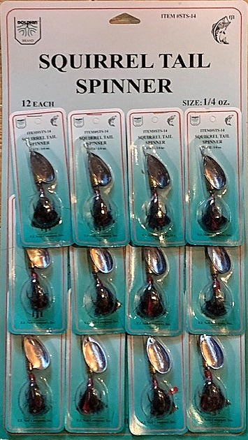 FJ Neil Squirrel Tail Spinner 1/4oz Natural Card of 12 STS-14