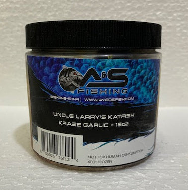 A&S Frozen Uncle Larry's Katfish Kraze 1 Pound Shatterproof Jar Garlic Flavor