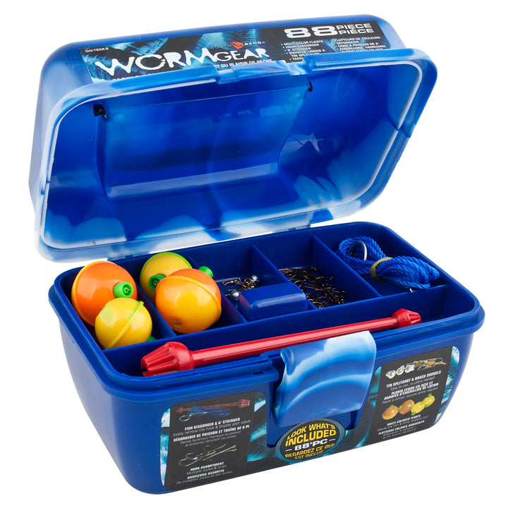 Worm Gear 88-Piece Loaded Tackle Box Kit