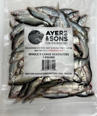 A&S X-Large Silversides 1 Pound Vacuum Sealed Zipper Bag / 8 or 15 Count Case with Expedited Shipping