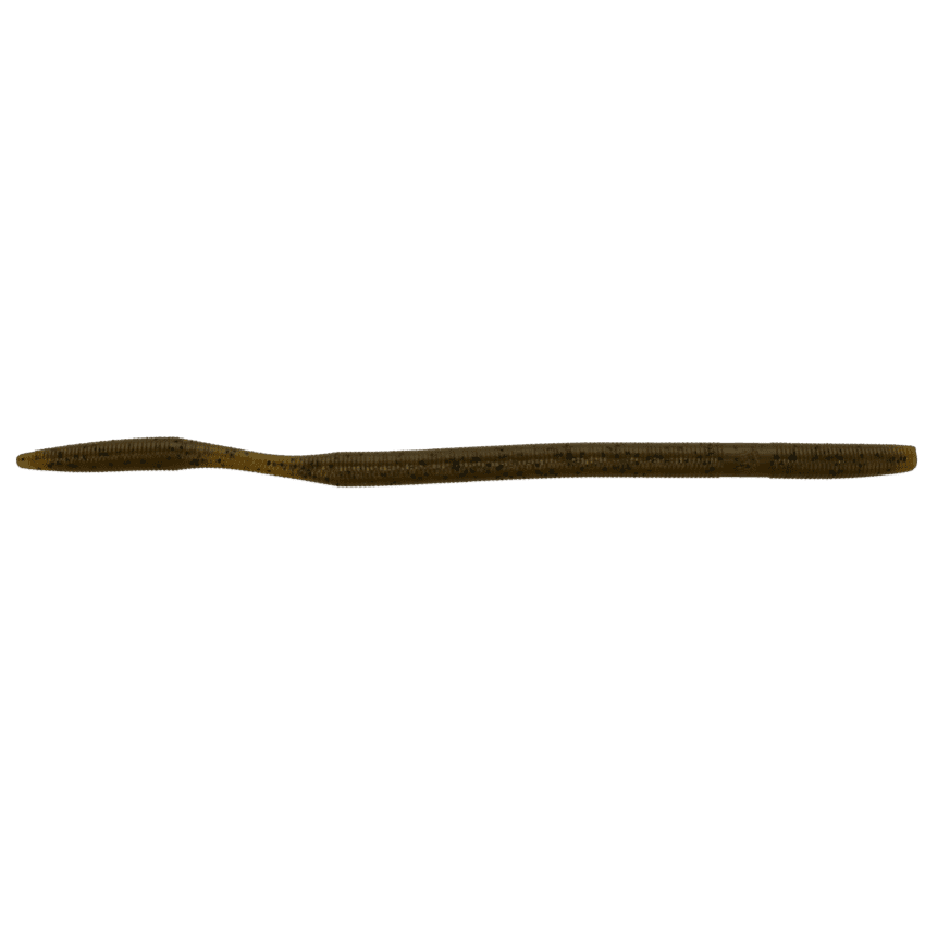 Yamamoto 10" Oki Worm Floater Pack of 6 Green Pumpkin/Blk Flake