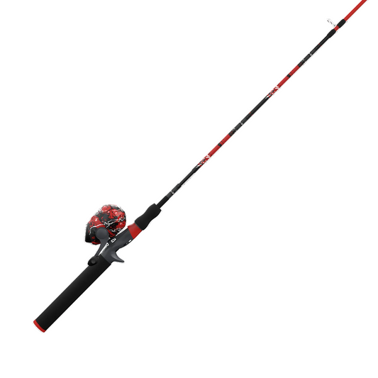 Zebco Splash 6FT 2PC Medium Spincast Combo Red