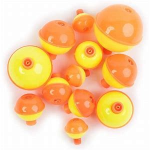 1 1/4" Snap-On Orange & Yellow Round Floats 12 pack